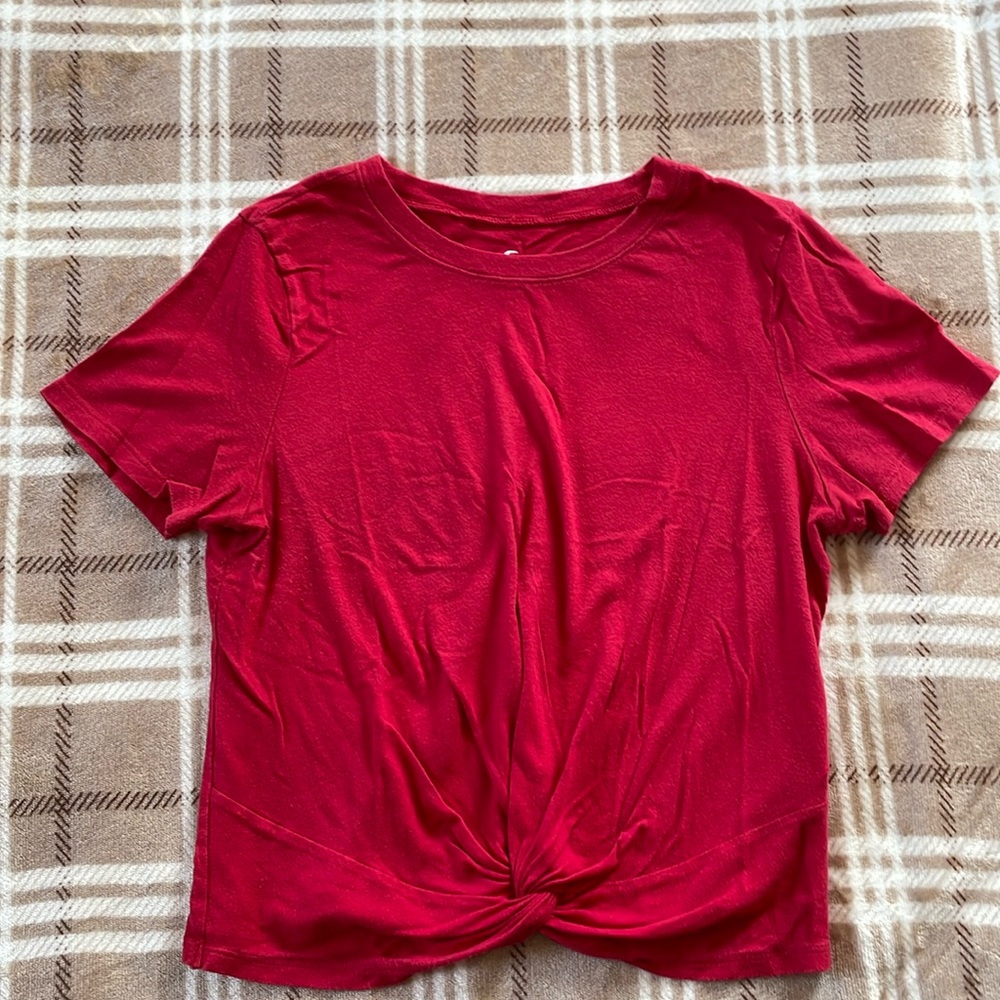 Knotted Red Crop Top